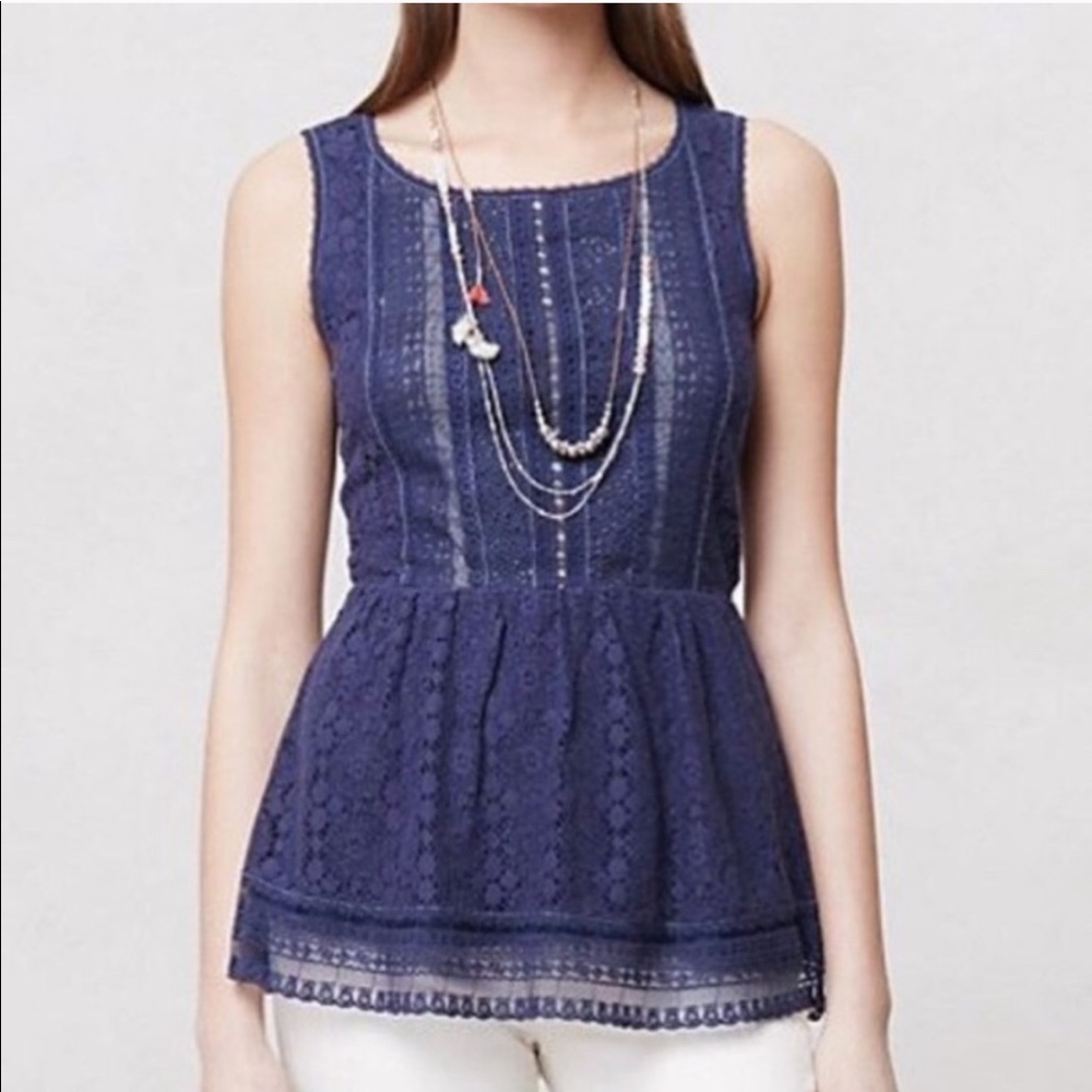 One September Coraline Lace Peplum Tank